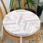 - RealHomes Yuvarlak Fermuarlı Minder - Realhomes  Mermer Zeminli Geometrik Tasarımlı Yuvarlak Fermuarlı Sandalye Minderi Realhomes