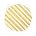 Modern Altın Çizgiler Özel Tasarımlı Yuvarlak Fermuarlı Sandalye Minderi Realhomes