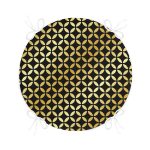 - RealHomes Yuvarlak Fermuarlı Minder - Realhomes  Siyah Zeminde Gold Geometrik Desenli Yuvarlak Fermuarlı Sandalye Minderi Realhomes