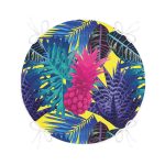 Sarı Zeminde Tropikal Orman Tasarımlı Modern Yuvarlak Fermuarlı Sandalye Minderi Realhomes