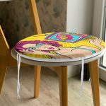 - RealHomes Yuvarlak Fermuarlı Minder - Realhomes  Pop Art Wow Desenli Özel Tasarım Yuvarlak Fermuarlı Sandalye Minderi Realhomes