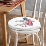 - RealHomes Yuvarlak Fermuarlı Minder - Realhomes Renkli Şapka Tasarımlı Dijital Baskılı Yuvarlak Fermuarlı Sandalye Minderi Realhomes