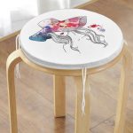 - RealHomes Yuvarlak Fermuarlı Minder - Realhomes Renkli Şapka Tasarımlı Dijital Baskılı Yuvarlak Fermuarlı Sandalye Minderi Realhomes