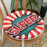 - RealHomes Yuvarlak Fermuarlı Minder - Realhomes Retro Super Tasarımlı Dijital Baskılı Modern Yuvarlak Fermuarlı Sandalye Minderi Realhomes