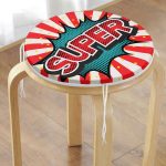 - RealHomes Yuvarlak Fermuarlı Minder - Realhomes Retro Super Tasarımlı Dijital Baskılı Modern Yuvarlak Fermuarlı Sandalye Minderi Realhomes