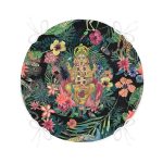 Lacivert Zeminli Amazon Ormanları Temalı Modern Yuvarlak Fermuarlı Sandalye Minderi Realhomes