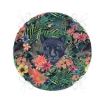 - RealHomes Yuvarlak Fermuarlı Minder - Realhomes  Lacivert Zeminli Leopar Özel Tasarım Yuvarlak Fermuarlı Sandalye Minderi Realhomes