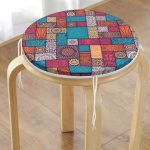 Realhomes Geometrik Etnik Desenli Özel Tasarım Modern Yuvarlak Fermuarlı Sandalye Minderi Realhomes