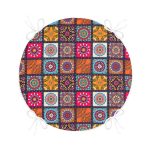 - RealHomes Yuvarlak Fermuarlı Minder - Realhomes  Realhomes Kareli Etnik Desenli Özel Tasarım Modern Yuvarlak Fermuarlı Sandalye Minderi Realhomes