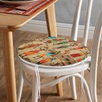 - RealHomes Yuvarlak Fermuarlı Minder - Realhomes Realhomes Afrika Etnik Desenli Dijital Baskılı Modern Yuvarlak Fermuarlı Sandalye Minderi Realhomes