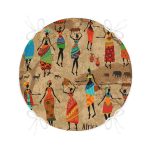 - RealHomes Yuvarlak Fermuarlı Minder - Realhomes Realhomes Afrika Etnik Desenli Dijital Baskılı Modern Yuvarlak Fermuarlı Sandalye Minderi Realhomes