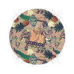 Etnik Afrika Temalı Özel Tasarımlı Yuvarlak Fermuarlı Sandalye Minderi Realhomes