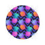 - RealHomes Yuvarlak Fermuarlı Minder - Realhomes  Mavi Zikzak Zeminli Ananas Desenli Yuvarlak Fermuarlı Sandalye Minderi Realhomes