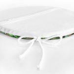 - RealHomes Yuvarlak Fermuarlı Minder - Realhomes  Çuval Zeminde Yeşil Yaprak Desenli Özel Tasarım Yuvarlak Fermuarlı Sandalye Minderi Realhomes