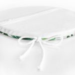 - RealHomes Yuvarlak Fermuarlı Minder - Realhomes  Suluboya Tropikal Yapraklar Desenli Özel Tasarım Yuvarlak Fermuarlı Sandalye Minderi Realhomes