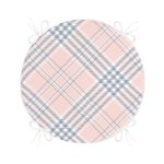 - RealHomes Yuvarlak Fermuarlı Minder - Realhomes  Pembe Zeminli Ekose Desenli Özel Tasarım Yuvarlak Fermuarlı Sandalye Minderi Realhomes