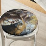 - RealHomes Yuvarlak Fermuarlı Minder - Realhomes African Woman Etnik Desenli Dijital Baskılı Yuvarlak Fermuarlı Sandalye Minderi Realhomes