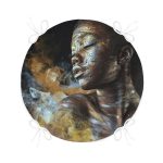 - RealHomes Yuvarlak Fermuarlı Minder - Realhomes African Woman Etnik Desenli Dijital Baskılı Yuvarlak Fermuarlı Sandalye Minderi Realhomes