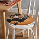 - RealHomes Yuvarlak Fermuarlı Minder - Realhomes  Zarafet Turuncu Zeminli Özel Tasarım Yuvarlak Fermuarlı Sandalye Minderi Realhomes