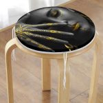 - RealHomes Yuvarlak Fermuarlı Minder - Realhomes  Siyahi Kadın Tasarımlı 3D Dijital Baskılı Modern Yuvarlak Fermuarlı Sandalye Minderi Realhomes