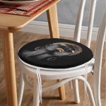 - RealHomes Yuvarlak Fermuarlı Minder - Realhomes  Siyahi Kadın Özel Tasarımlı Modern Yuvarlak Fermuarlı Sandalye Minderi Realhomes