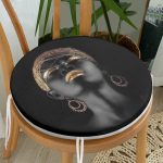 - RealHomes Yuvarlak Fermuarlı Minder - Realhomes  Siyahi Kadın Özel Tasarımlı Modern Yuvarlak Fermuarlı Sandalye Minderi Realhomes