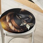 Gold Siyahı Kadın Özel Tasarımlı Yuvarlak Fermuarlı Sandalye Minderi Realhomes