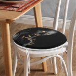 - RealHomes Yuvarlak Fermuarlı Minder - Realhomes  Siyahı Kadın Motifli Özel Tasarım Yuvarlak Fermuarlı Sandalye Minderi Realhomes