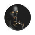 - RealHomes Yuvarlak Fermuarlı Minder - Realhomes  Siyahı Kadın Motifli Özel Tasarım Yuvarlak Fermuarlı Sandalye Minderi Realhomes