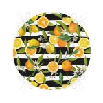 - RealHomes Yuvarlak Fermuarlı Minder - Realhomes Çizgili Siyah Zeminli Limon Desenli Yuvarlak Fermuarlı Sandalye Minderi Realhomes