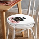 Coco Parfüm Tasarımlı Dijital Baskılı 3D Yuvarlak Fermuarlı Sandalye Minderi Realhomes