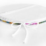 - RealHomes Yuvarlak Fermuarlı Minder - Realhomes  Mavi Zeminli Geometrik Çiçekler Modern Tasarımlı Yuvarlak Fermuarlı Sandalye Minderi Realhomes