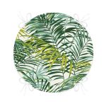 - RealHomes Yuvarlak Fermuarlı Minder - Realhomes  Yeşil Palmiye Yaprakları Özel Tasarımlı Yuvarlak Fermuarlı Sandalye Minderi Realhomes