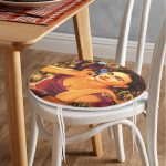 - RealHomes Yuvarlak Fermuarlı Minder - Realhomes Mutluluk Çiçekleri Vintage Tasarımlı Dijital Baskılı Yuvarlak Fermuarlı Sandalye Minderi Realhomes