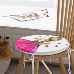 - RealHomes Yuvarlak Fermuarlı Minder - Realhomes  Balerin Kız Çizimli Dijital Baskılı 3D Yuvarlak Fermuarlı Sandalye Minderi Realhomes