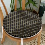 - RealHomes Yuvarlak Fermuarlı Minder - Realhomes  Gold Detaylı Ogea Desenli Modern Yuvarlak Fermuarlı Sandalye Minderi Realhomes