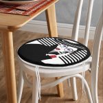 - RealHomes Yuvarlak Fermuarlı Minder - Realhomes Siyah Beyaz Fashion Woman Tasarımlı Yuvarlak Fermuarlı Sandalye Minderi Realhomes