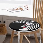 - RealHomes Yuvarlak Fermuarlı Minder - Realhomes Siyah Beyaz Fashion Woman Tasarımlı Yuvarlak Fermuarlı Sandalye Minderi Realhomes