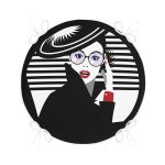 - RealHomes Yuvarlak Fermuarlı Minder - Realhomes Siyah Beyaz Fashion Woman Tasarımlı Yuvarlak Fermuarlı Sandalye Minderi Realhomes