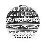 Siyah Beyaz Modern African Motifli Modern Yuvarlak Fermuarlı Sandalye Minderi Realhomes