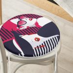 - RealHomes Yuvarlak Fermuarlı Minder - Realhomes  Fashion Womens Popart Modern Tasarımlı Yuvarlak Fermuarlı Sandalye Minderi Realhomes