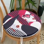 - RealHomes Yuvarlak Fermuarlı Minder - Realhomes  Fashion Womens Popart Modern Tasarımlı Yuvarlak Fermuarlı Sandalye Minderi Realhomes