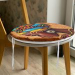 - RealHomes Yuvarlak Fermuarlı Minder - Realhomes  African Woman Çizimli Dijital Baskılı Modern Yuvarlak Fermuarlı Sandalye Minderi Realhomes