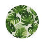 Suluboya Zambak Yaprakları Çizimli Özel Tasarım Yuvarlak Fermuarlı Sandalye Minderi Realhomes