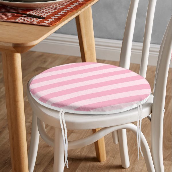 - RealHomes Yuvarlak Fermuarlı Minder - Realhomes  Suluboya İnce Yapraklar Modern Tasarımlı Yuvarlak Fermuarlı Sandalye Minderi Realhomes