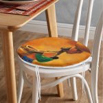 - RealHomes Yuvarlak Fermuarlı Minder - Realhomes  Turuncu Afrikan Women Tasarımlı Dijital Baskılı Yuvarlak Fermuarlı Sandalye Minderi Realhomes