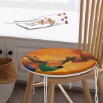 - RealHomes Yuvarlak Fermuarlı Minder - Realhomes  Turuncu Afrikan Women Tasarımlı Dijital Baskılı Yuvarlak Fermuarlı Sandalye Minderi Realhomes