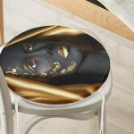 Afrika Kadın İnsan Figürlü Modern Yuvarlak Fermuarlı Sandalye Minderi Realhomes