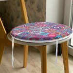 - RealHomes Yuvarlak Fermuarlı Minder - Realhomes  Etnik Desenli Dijital Baskılı Modern Yuvarlak Fermuarlı Sandalye Minderi Realhomes