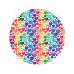 Özel Tasarım Renkli Kalpler Dijital Baskılı Yuvarlak Fermuarlı Sandalye Minderi Realhomes